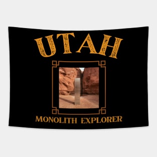 Monolith Explorer Utah Desert Alien Sculpture Utah Monolith Expedition Explorer Gift Tapestry