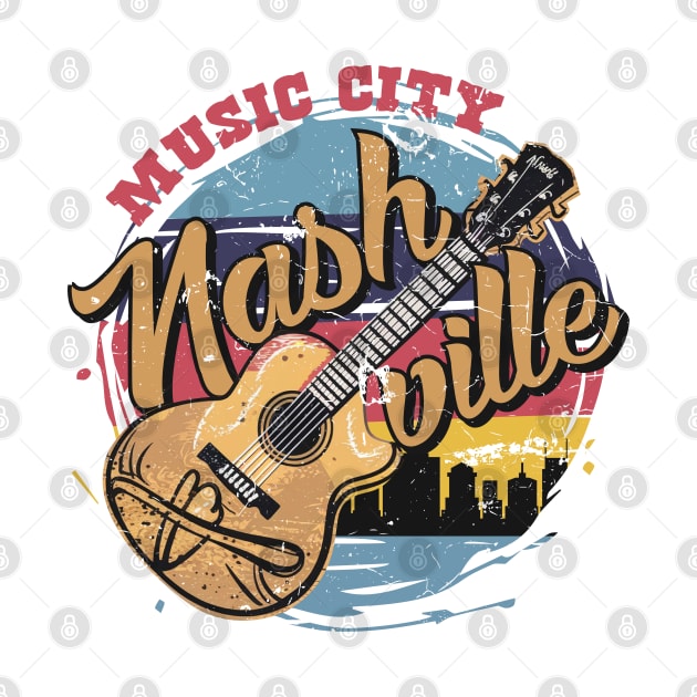 Vintage Nashville Music City by Alure Prints