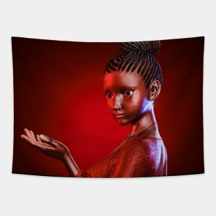 Cute black toon girl Tapestry