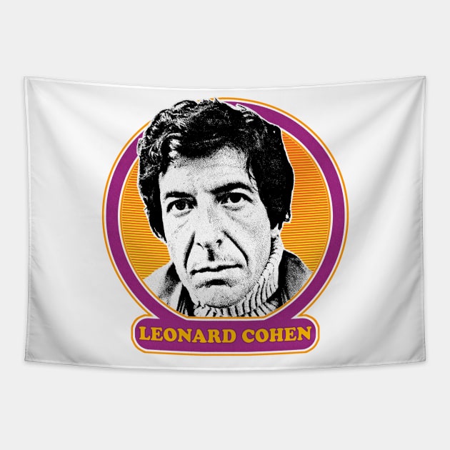 Leonard Cohen // Retro 1970s Style Fan Design Tapestry by DankFutura