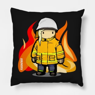 Rural Firefighter Female - Large Design (Light Hair) Pillow