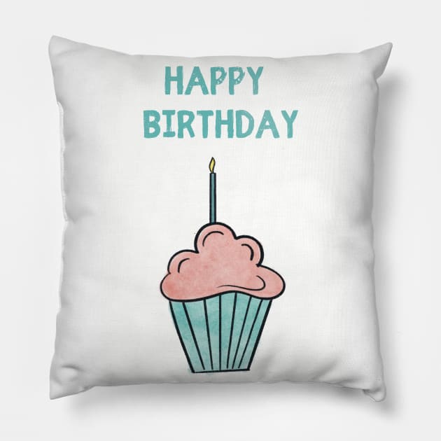 Happy Birthday Pillow by Nikki_Arts