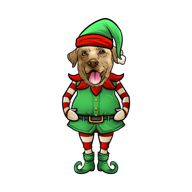 Yellow Labrador Retriever Christmas Elf by whyitsme