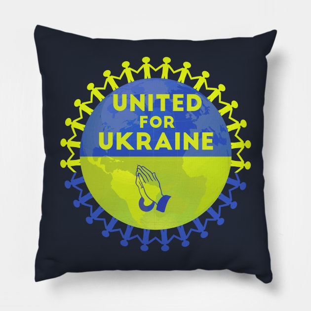 United for Ukraine, I Stand with Ukraine Pillow by MONLart