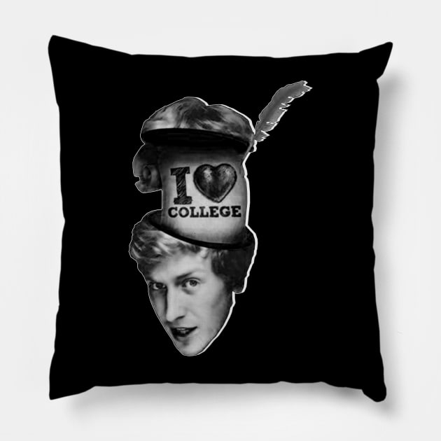 I Love College Pillow by Abstrack.Night