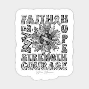 Asthma Awareness - Sunflower strong faith love Magnet