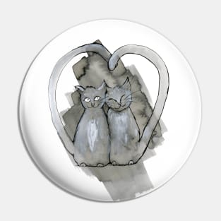 Two sweet gray cats cuddling Pin