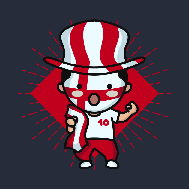 Cute England Football Fan // Kawaii Cute English Soccer Supporter by SLAG_Creative