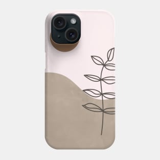 Sun, Leaf, Abstract, Botanical, Mid Century Phone Case