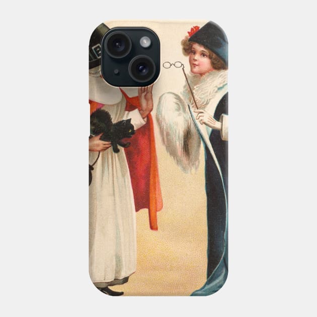 Vintage Halloween Witch Black Cat Phone Case by RetroSalt