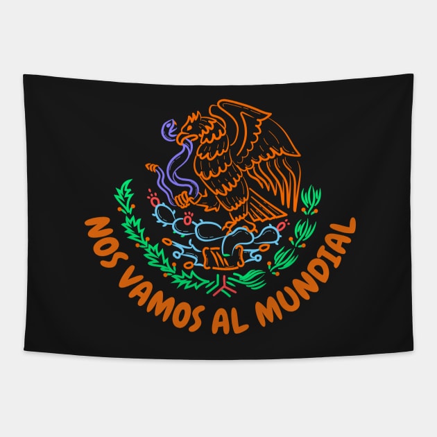 Nos Vamos Al Mundial Mexican Football National Team Fans Soccer Tapestry by odrito