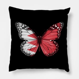 Bahraini Flag  Butterfly - Gift for Bahraini From Bahrain Pillow