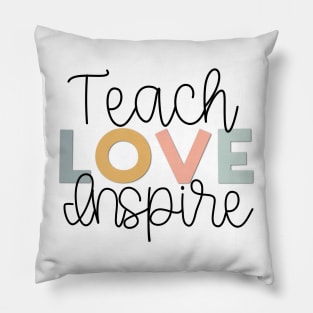 Teach Love Inspire Muted Rainbow Pillow