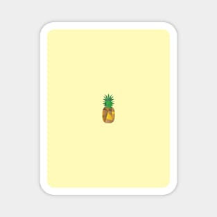 Geometric pineapple on a yellow background Magnet