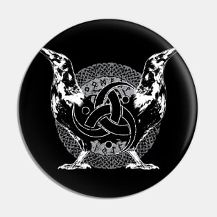 The Twin Ravens of Odin -Huginn and Muninn Pin