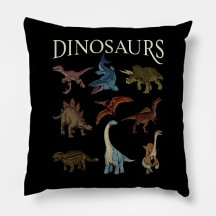 Various dinosaur species Pillow