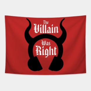 Villain Was Right Logo - White Text Tapestry