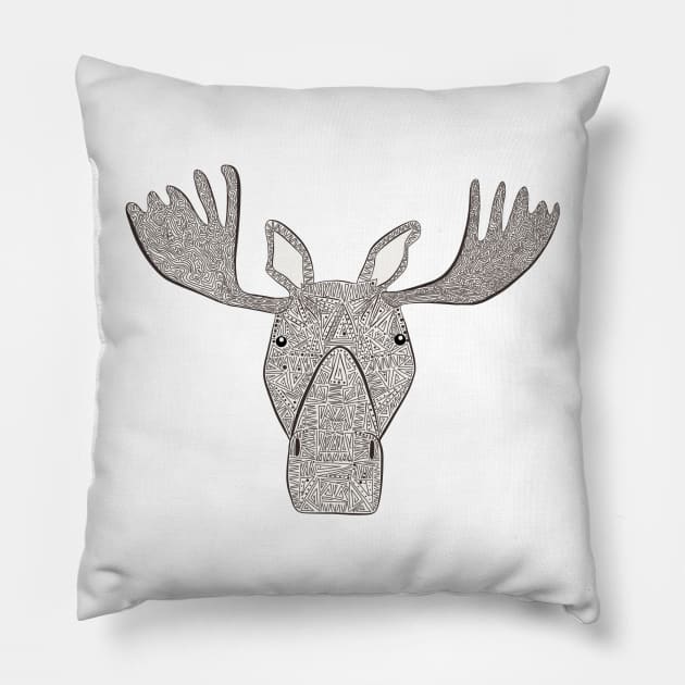 Geometric Moose Pillow by sophiafinearts