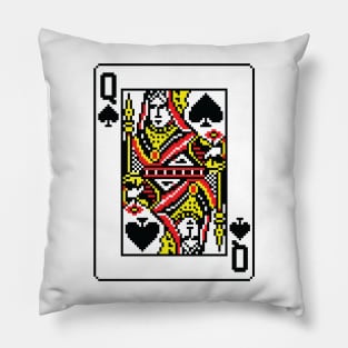 Queen of Spades Pixel Art Pillow