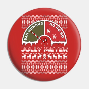 Jolly Meter Bah Humbug To Ho Ho Ho Anti Christmas Funny Pin