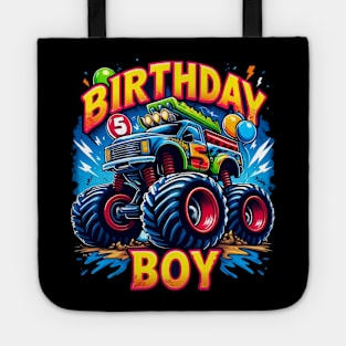 Birthday Boy 5 Years - Monster Truck (possibility of personalization with name) Tote