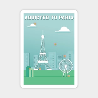 Addicted To Paris, Paris Lovers, Eiffel Tower Lovers, France Magnet