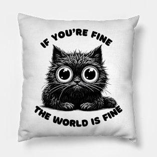 Adorable Whisker Charm: Cute Wide-Eyed Kitten Pillow