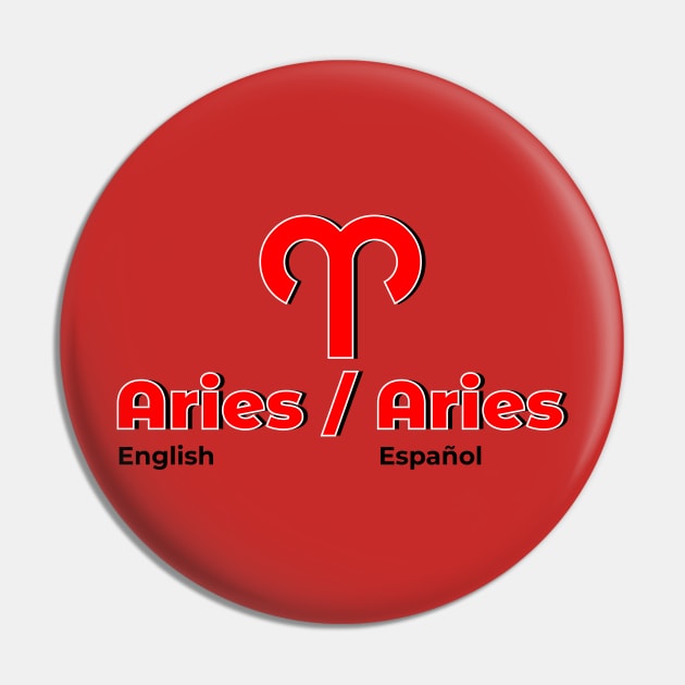 Aries Power Color- Red Pin by MiamiTees305