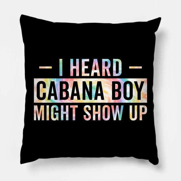 Cabana Boy Funny Pool Party Bartender Pillow by Rosiengo