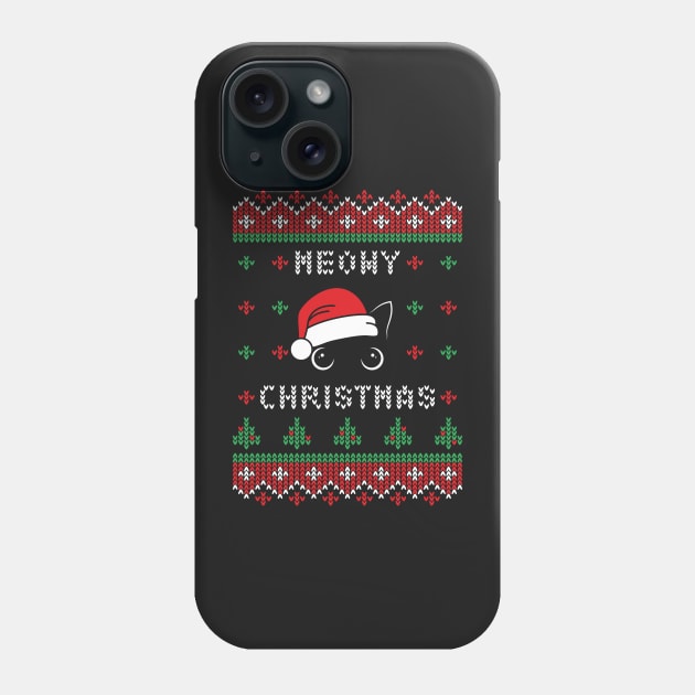 Meowy Christmas Phone Case by ChicGraphix