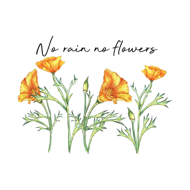 No rain no flowers motivational quote by LatiendadeAryam