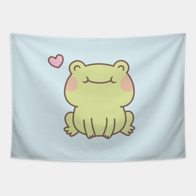 Cute Happy Little Frog Tapestry by rustydoodle