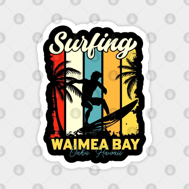 Surfing | Waimea Bay, Oahu, Hawaii Magnet by T-shirt US