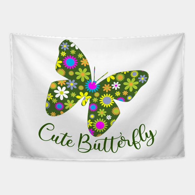 Lovely Butterflies Design - Cute Butterfly Tapestry by Animal Specials