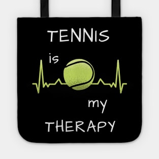 Tennis is my therapy heartbeat Tote