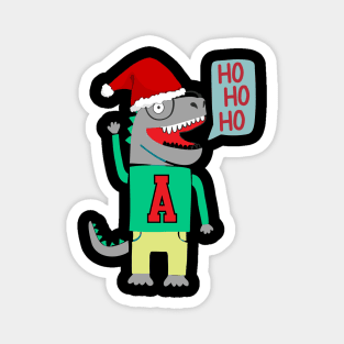 Cute Christmas Dinosaur Ho Ho Ho Magnet