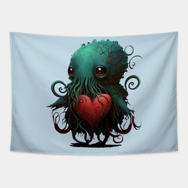 Cthulhu Tentacle Love Tapestry by Vaelerys