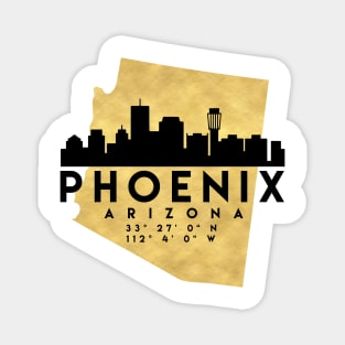 Phoenix Arizona Skyline Map Art Magnet