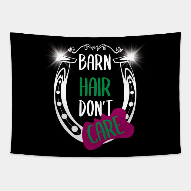 Barn Hair Don't Care Shirt Horse Shirt - Green & Purple Tapestry by Awareness of Life
