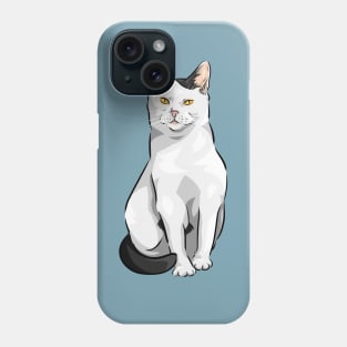 White and Black Cute Cat Phone Case