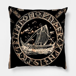 Vikings T-Shirt Viking Blood Valknut Valhalla Warrior Shirt Norse Mythology Pillow