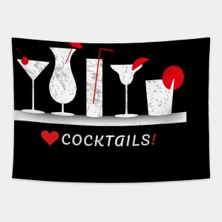 Heart Love Cocktails Happy Hour Humor Tapestry