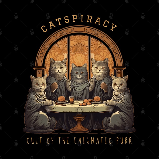 Catspiracy Cult of the Enigmatic Purr Conspiracy Cat by origato