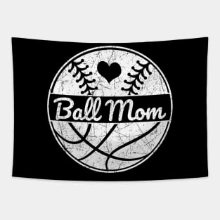 Ball Mom Baseball Basketball Love Softball Mom Tapestry