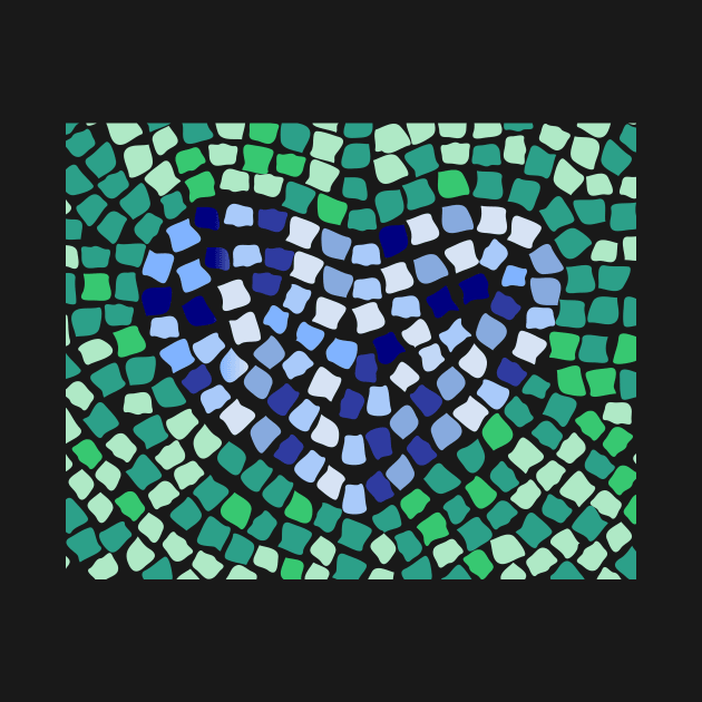 Mosaic Blue Heart by smileykty