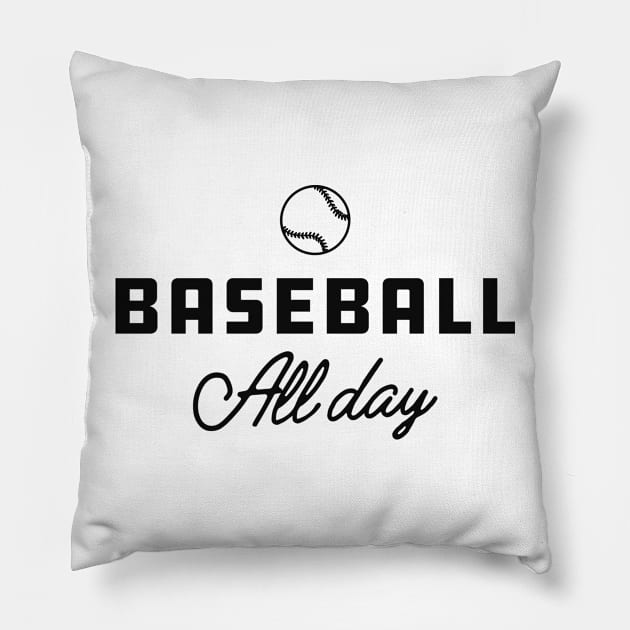 Baseball All Day Pillow by KC Happy Shop