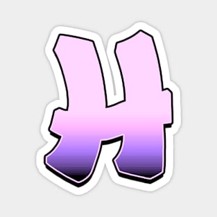 Letter H - Pink fade Magnet