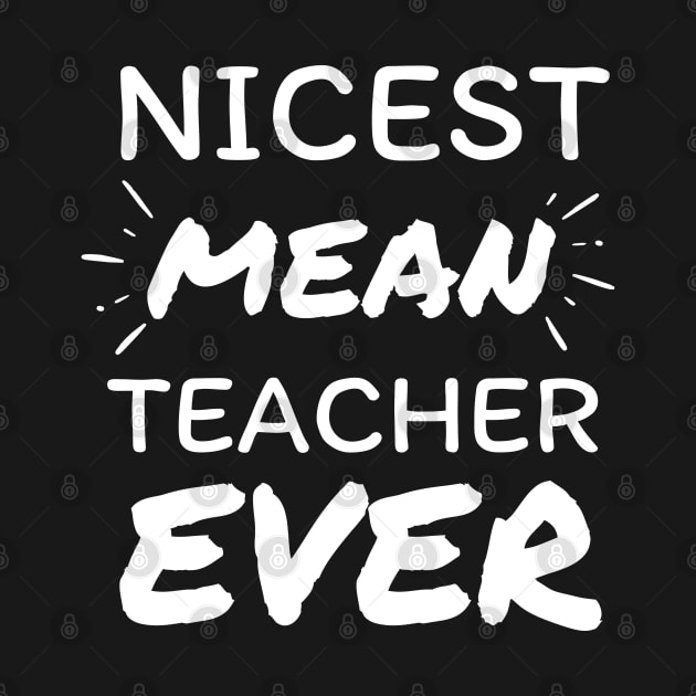 Nicest Mean Teacher Ever - Teacher Gift by Tidio Art