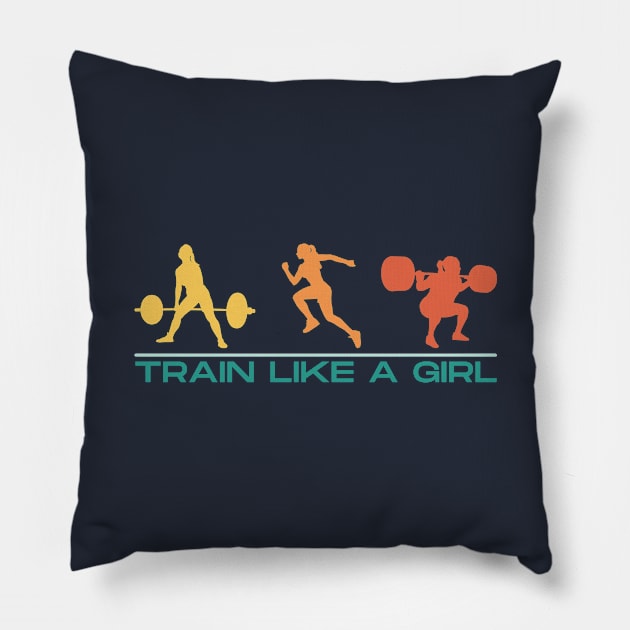 Train like a Girl Pillow by High Altitude