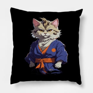 cat martial arts Pillow